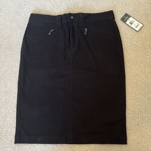 NEW WITH TAGS Ralph Lauren Jeans Co. Skirt, Size 8, Black with Leather Zippers